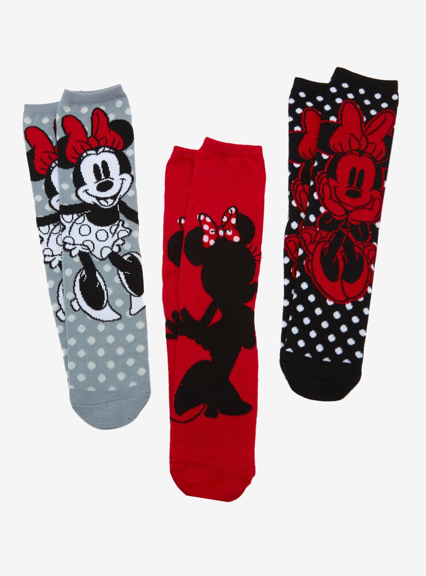 Disney Minnie Mouse Polka Dot Crew Socks Set, , hi-res