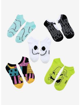 The Nightmare Before Christmas Characters No-Show Socks 5 Pair, , hi-res