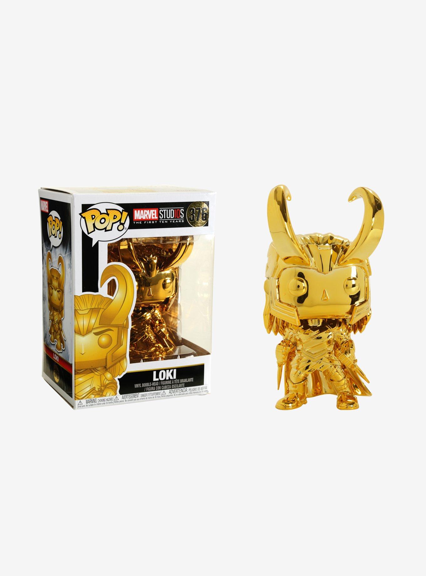 Funko Marvel Studios: The First Ten Years Pop! Gold Chrome Loki Bobble-Head, , hi-res