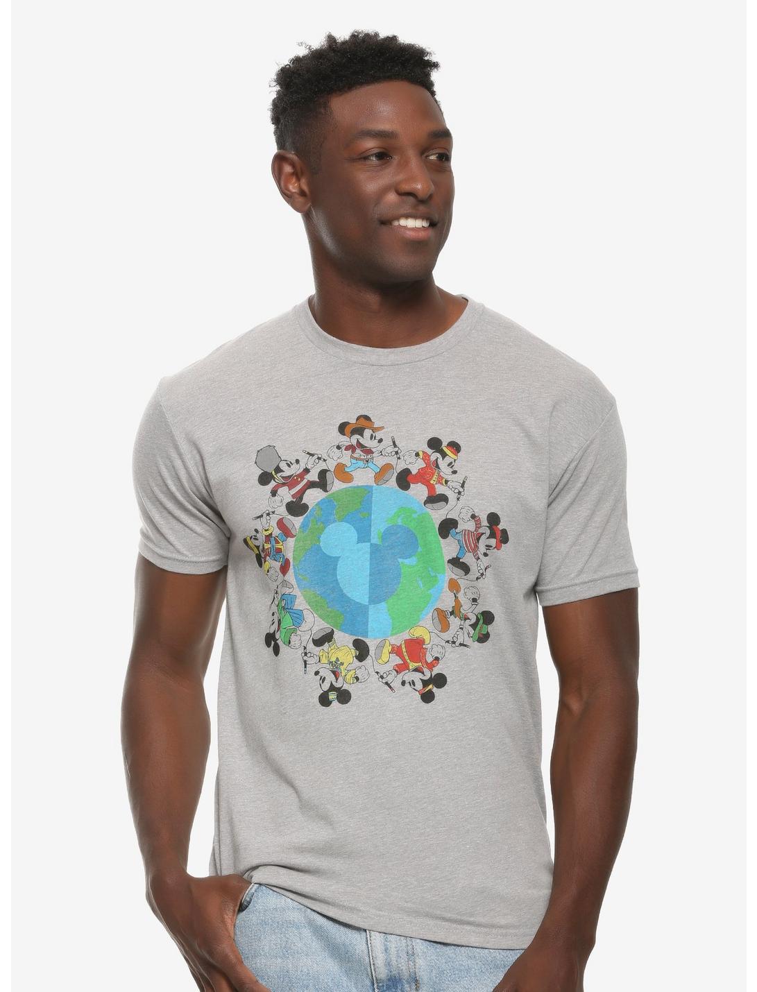 Disney Mickey Mouse Around the World T-Shirt - BoxLunch Exclusive, GREY, hi-res