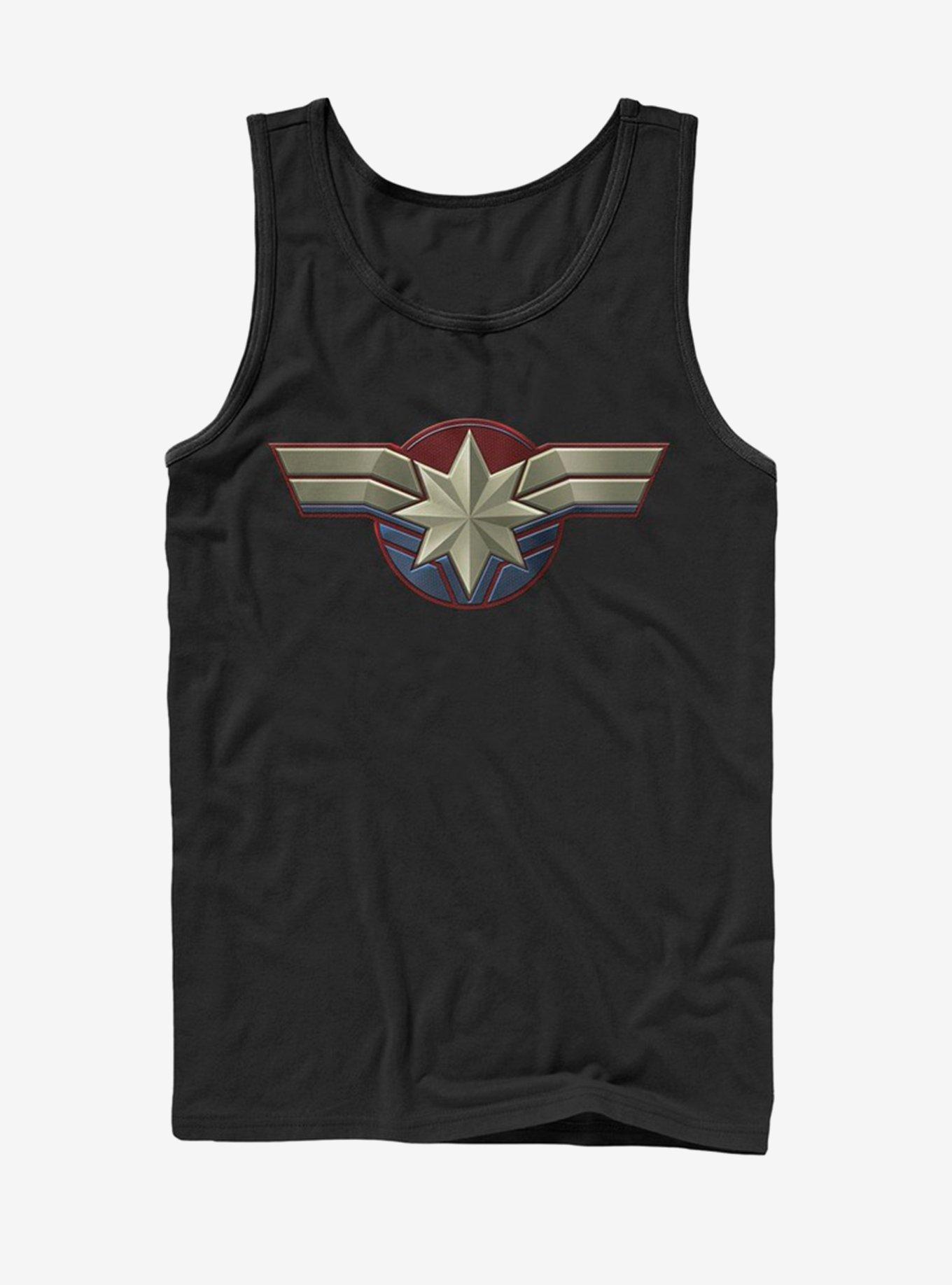 Marvel Captain Marvel Costume Logo Tank, BLACK, hi-res