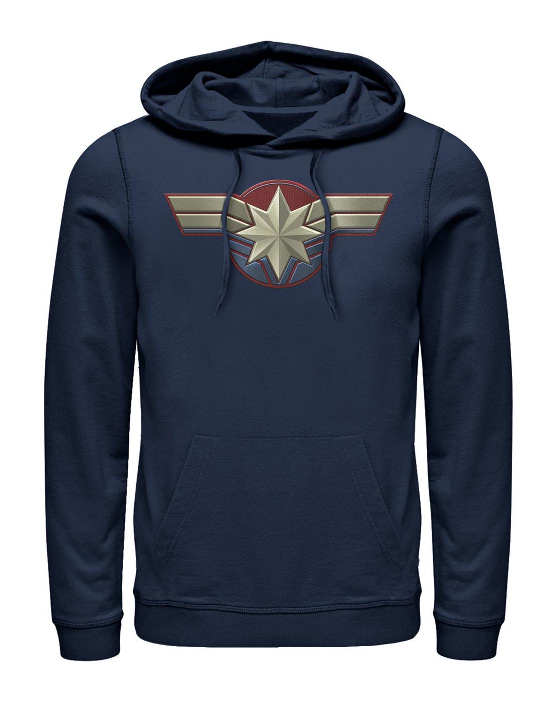 Marvel Captain Marvel Costume Logo Hoodie, NAVY, hi-res