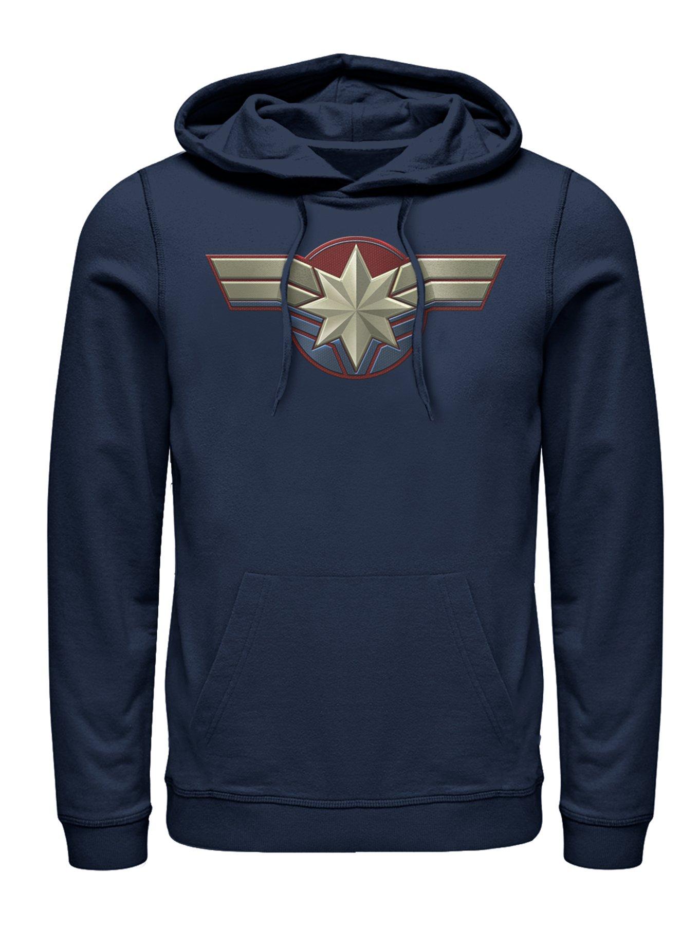 Marvel Captain Marvel Costume Logo Hoodie, NAVY, hi-res