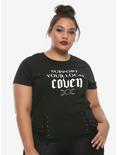 Support Your Local Coven Lace-Up Girls Top Plus Size, BLACK, hi-res