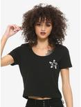 Star Rose Slash Back Girls Crop T-Shirt, BLACK, hi-res