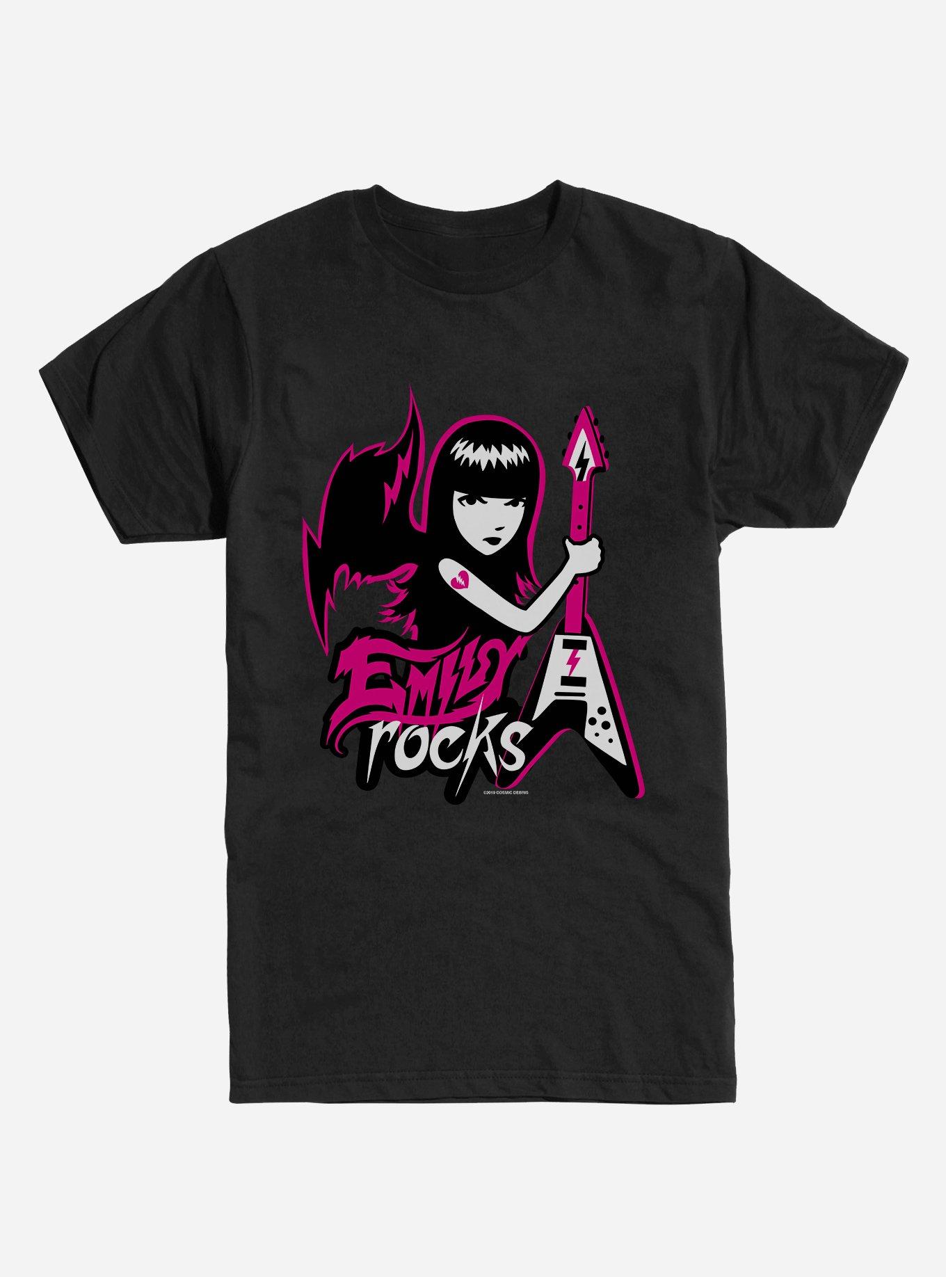 Emily The Strange Emily Rocks Black T-Shirt, , hi-res