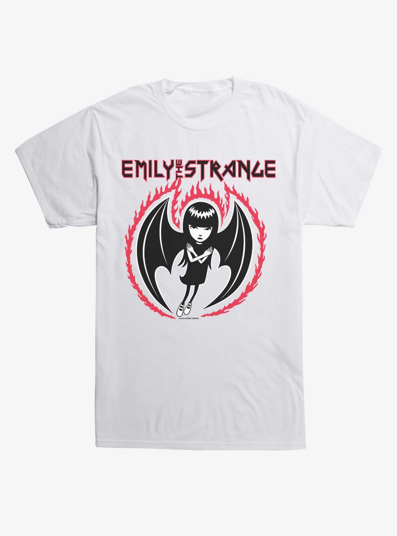 Emily The Strange Bat Wings Black T-Shirt, , hi-res