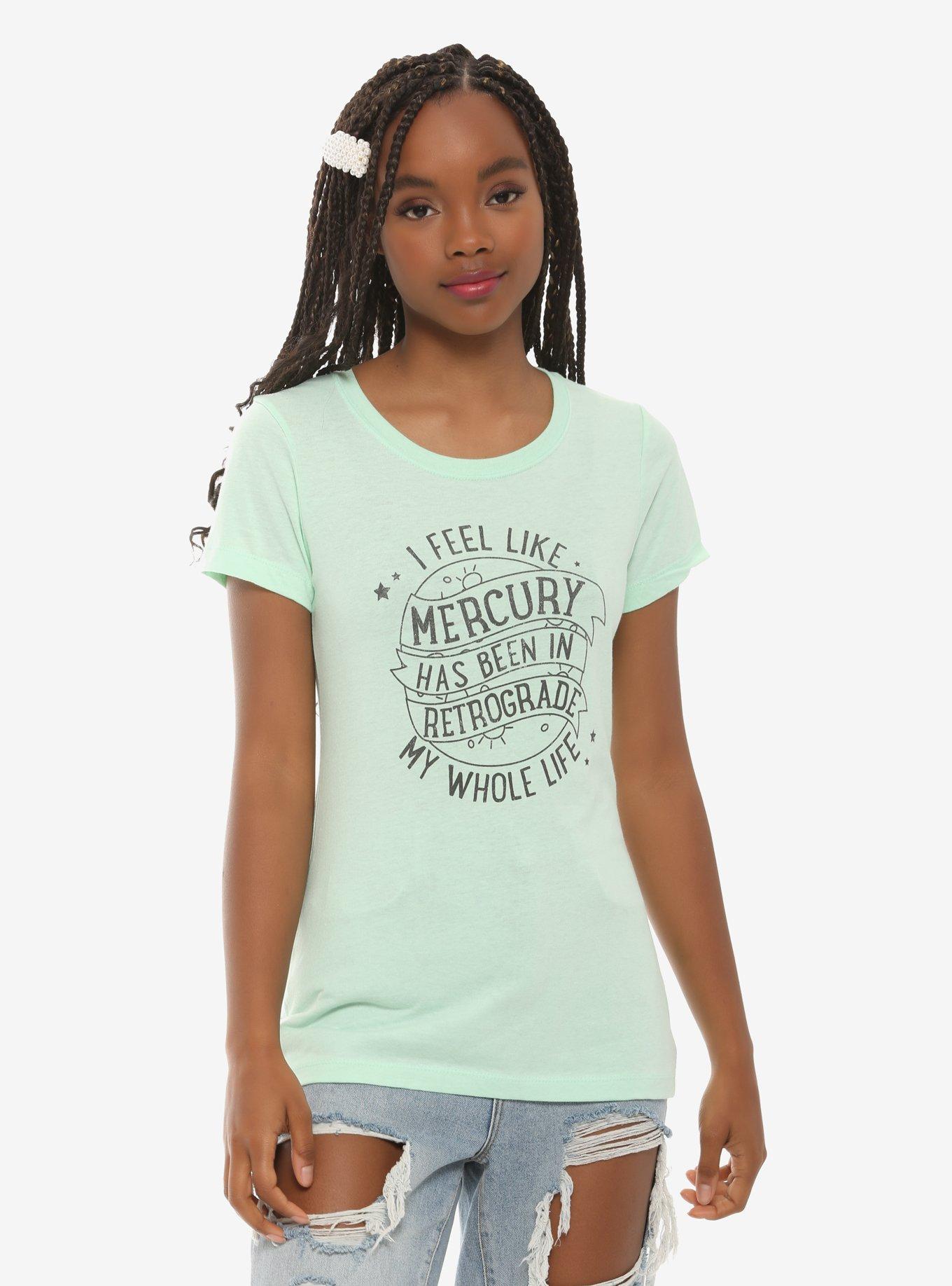 Mercury Retrograde Girls T-Shirt, GREEN, hi-res