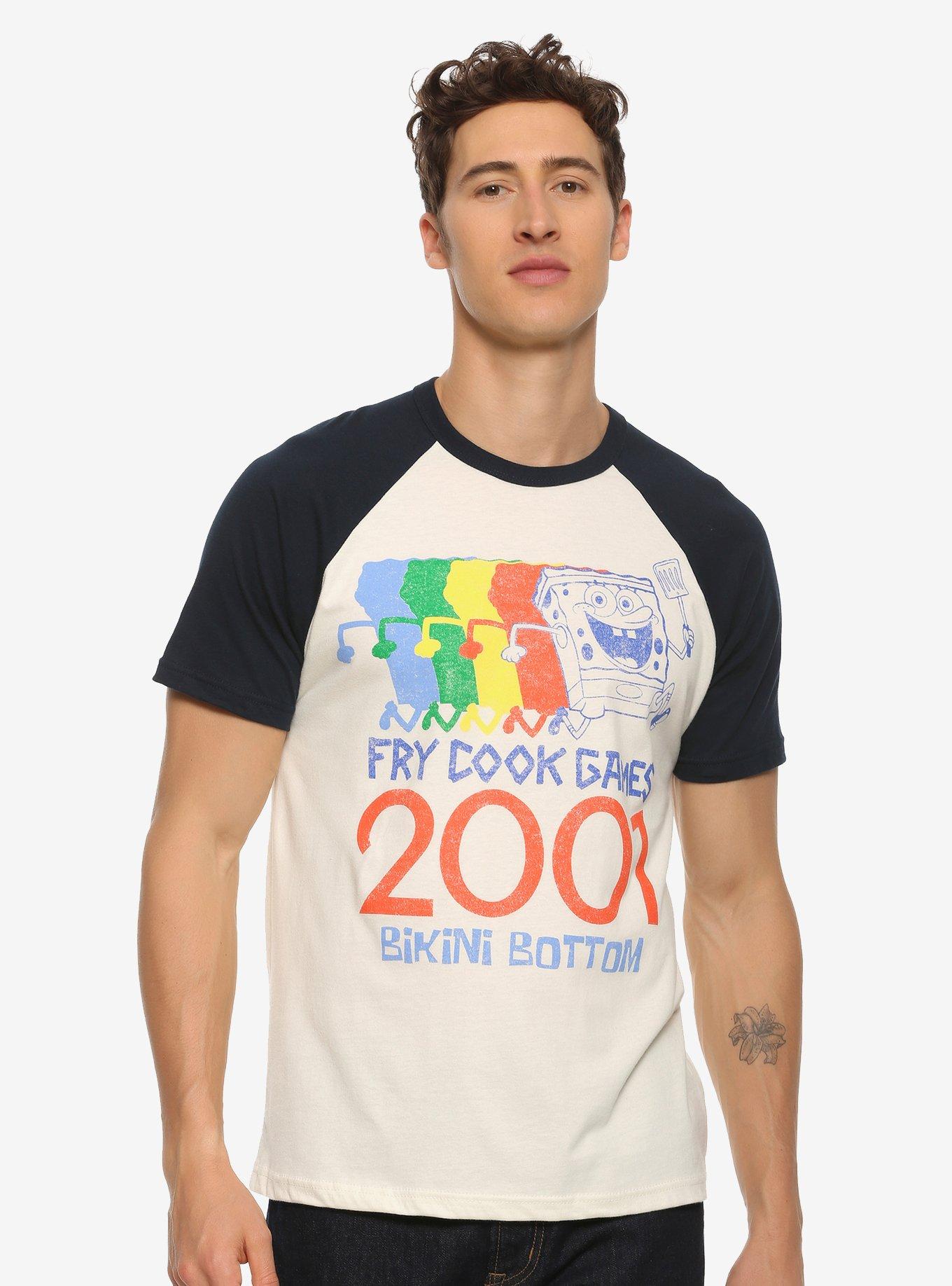 SpongeBob SquarePants Fry Cook Games Raglan T-Shirt - BoxLunch Exclusive, CREAM, hi-res