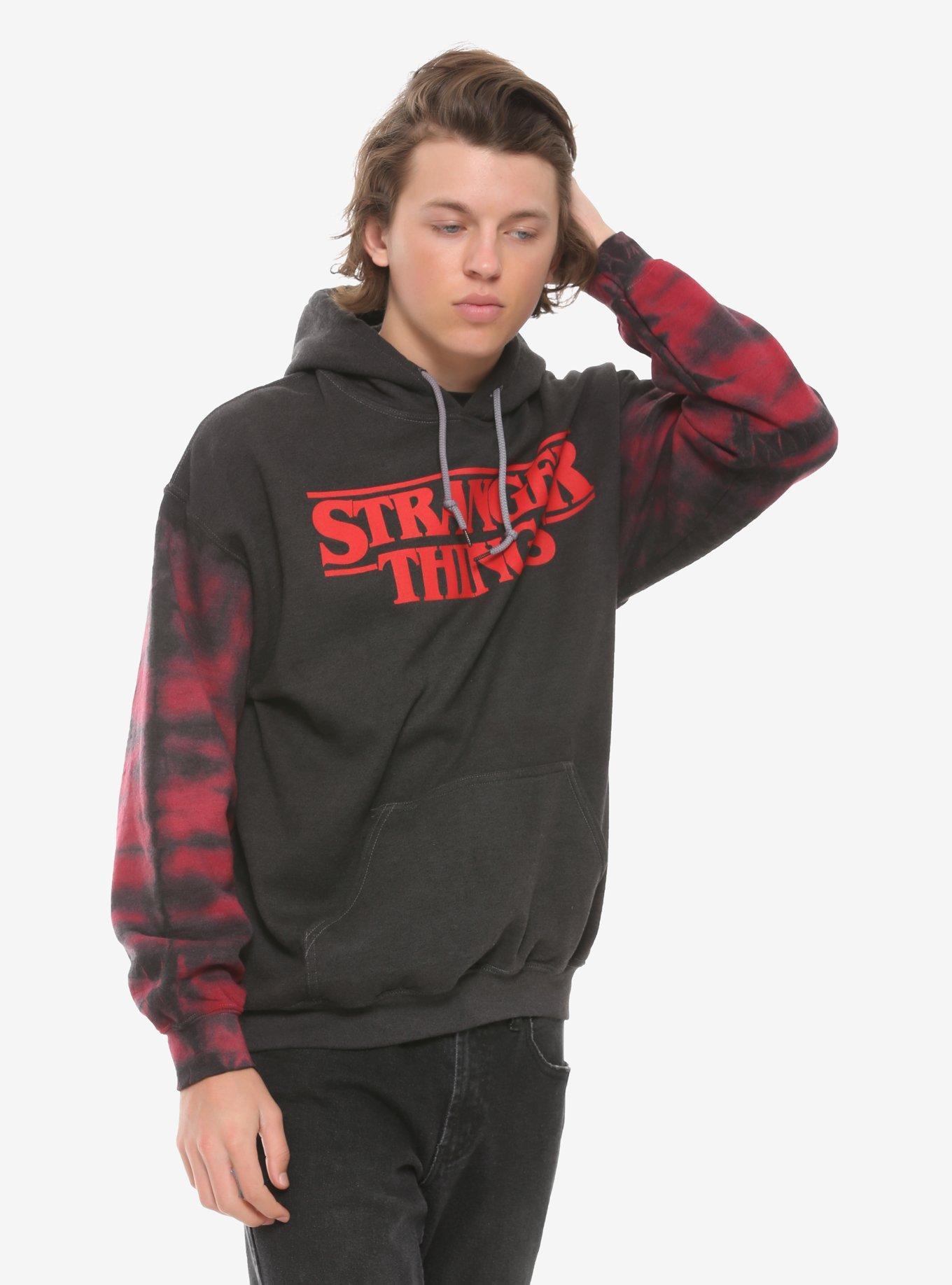 Stranger Things Tie-Dye Sleeve Hoodie, RED, hi-res