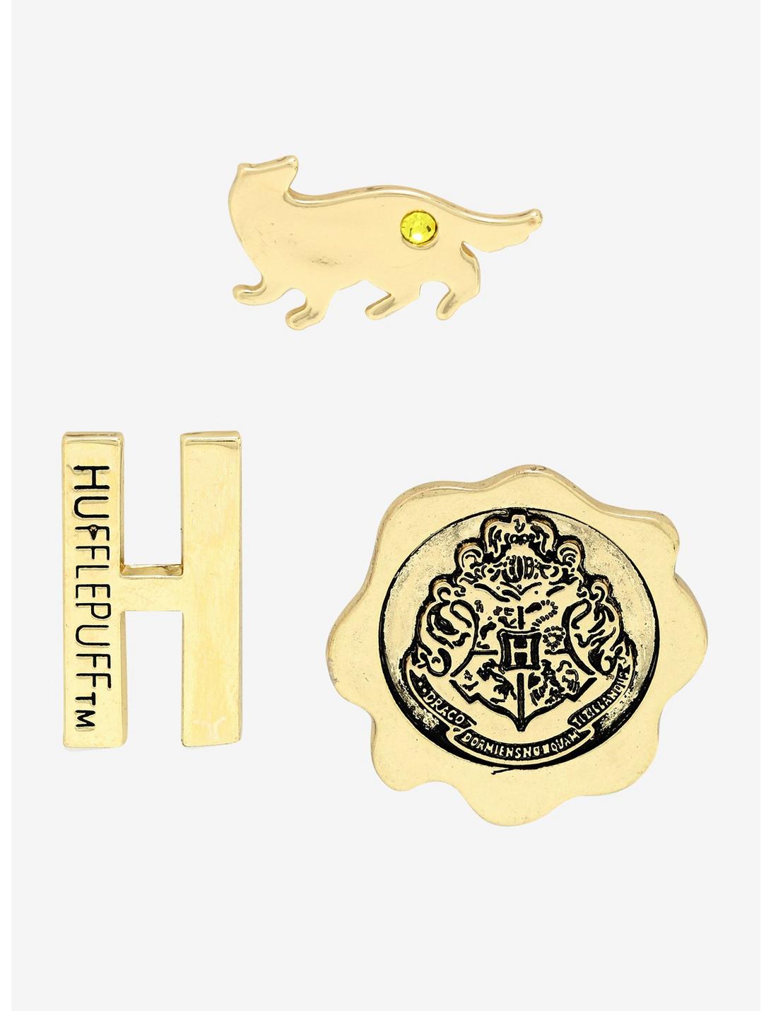 Harry Potter Hufflepuff Gold Metal Pin Set, , hi-res