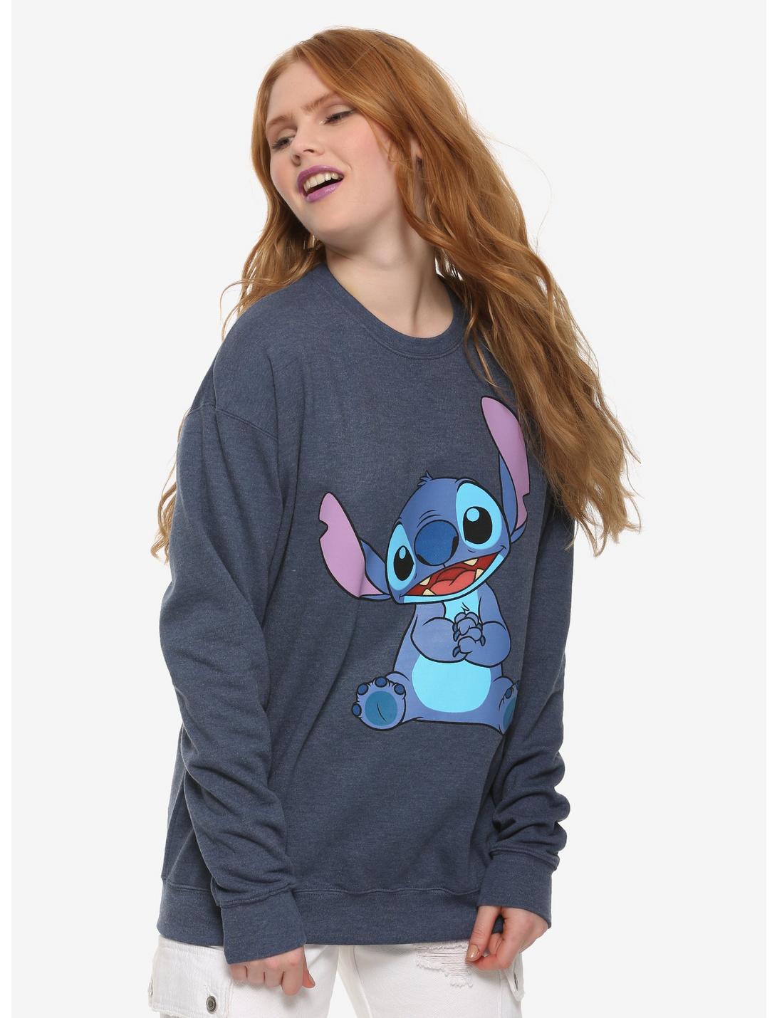 Disney Lilo & Stitch Smile Girls Sweatshirt, BLUE, hi-res