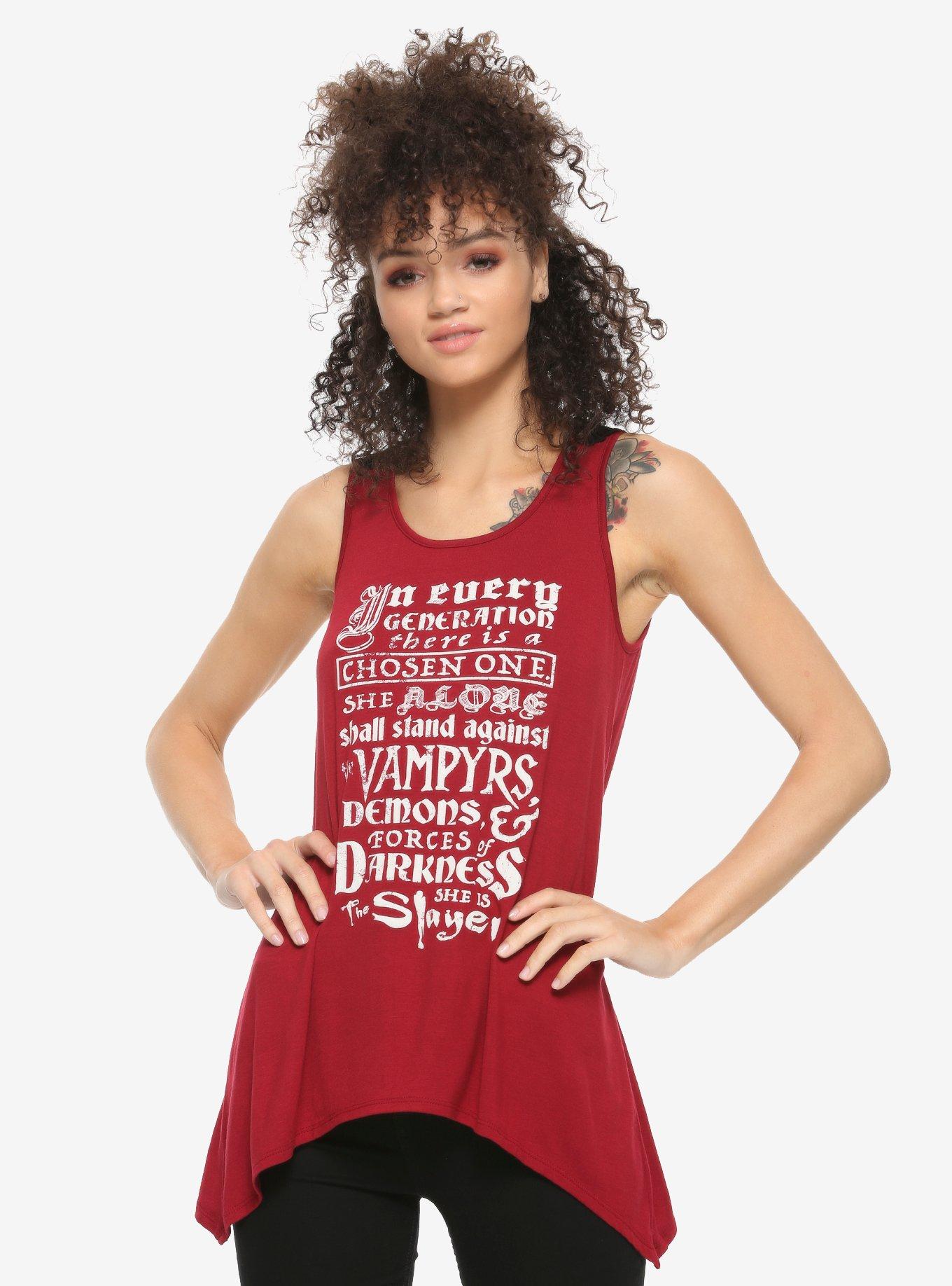 Buffy The Vampire Slayer Intro Shark Bite Crochet Girls Tank Top, WHITE, hi-res