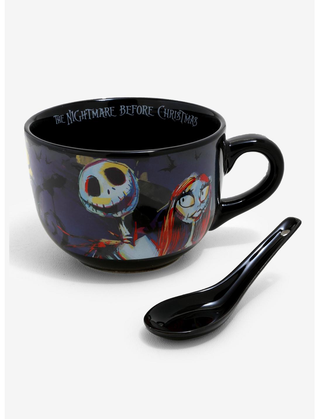 The Nightmare Before Christmas Watercolor Soup Mug & Spoon, , hi-res