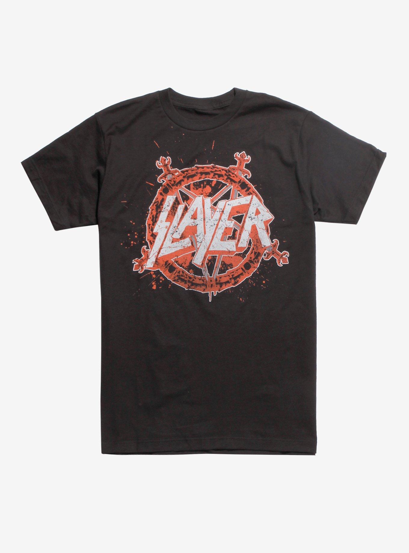 Slayer Distressed Logo T-Shirt, BLACK, hi-res