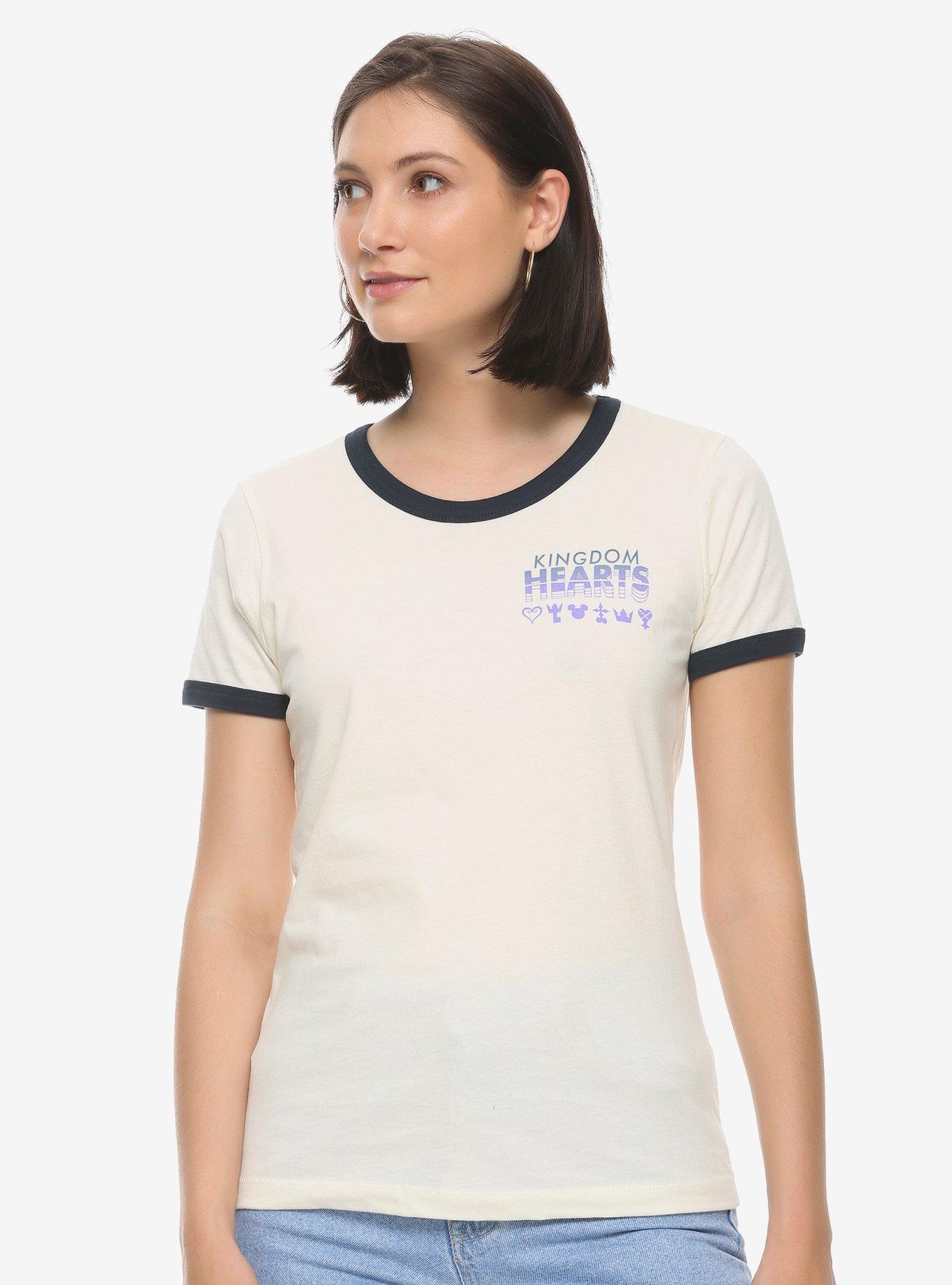 Disney Kingdom Hearts Ombre Women's Ringer T-Shirt - BoxLunch Exclusive, NATURAL, hi-res