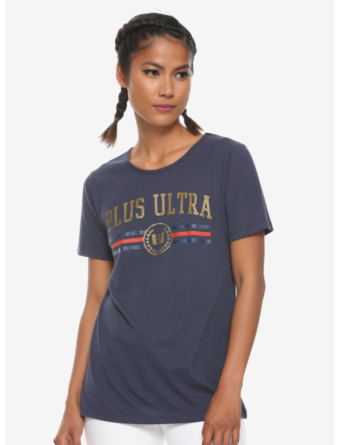 My Hero Academia Plus Ultra Logo Women's T-Shirt - BoxLunch Exclusive, NAVY, hi-res