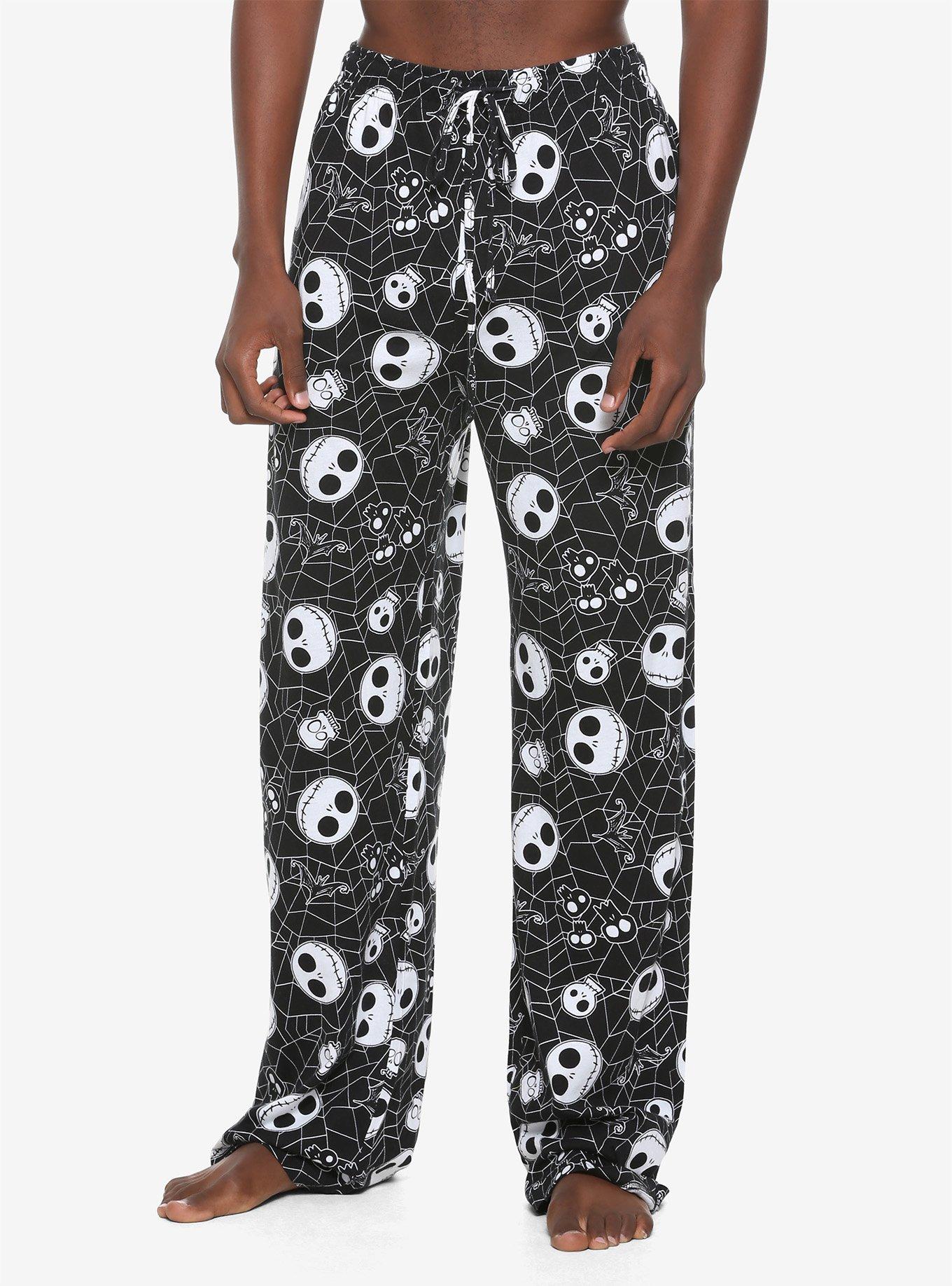 Halloween Pants Women's Casual Fuzzy Pajama Pants Sleepwear Skull