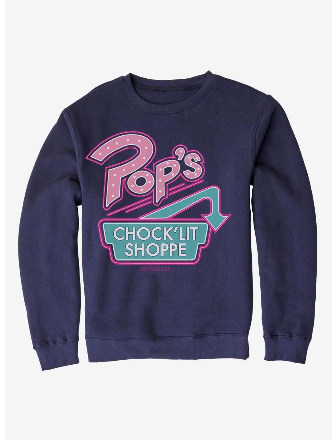 Riverdale Pops Neon Logo Sweatshirt, NAVY, hi-res