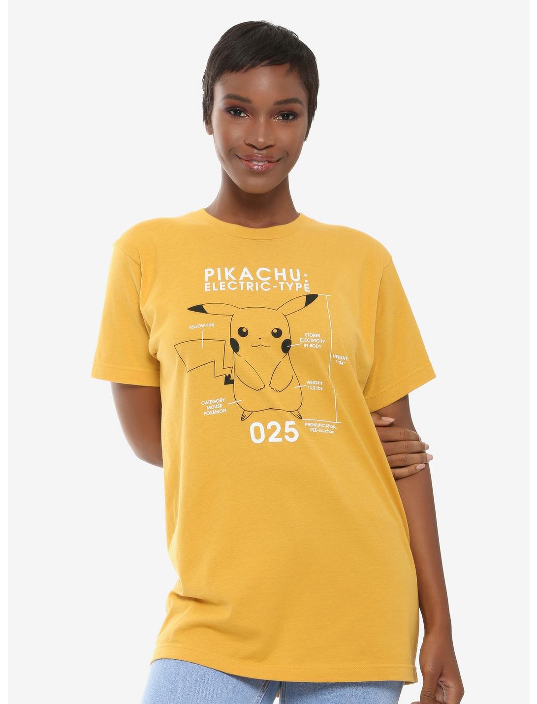 Pokemon Pikachu Electric Type T-Shirt - BoxLunch Exclusive, YELLOW, hi-res