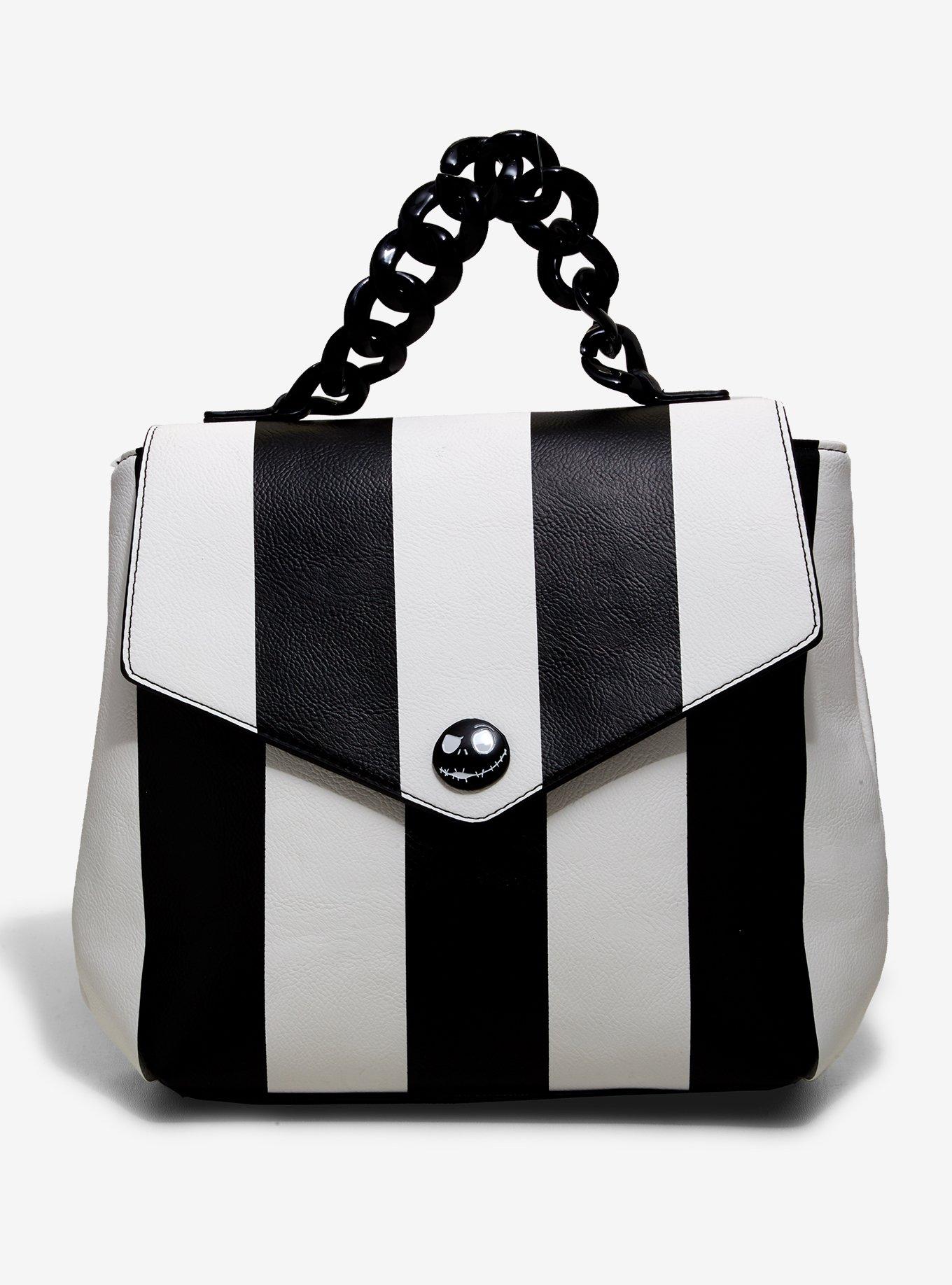 Loungefly The Nightmare Before Christmas Black & White Striped Mini Backpack, , hi-res