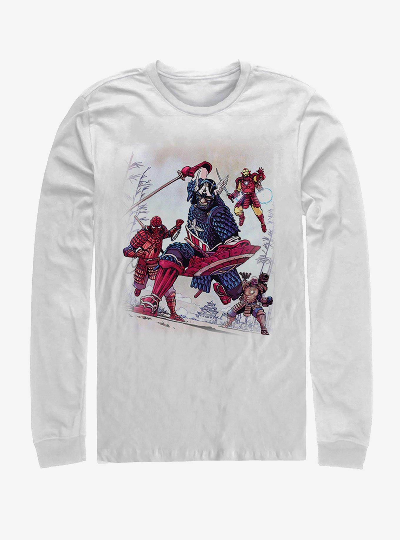 Marvel Samurai Warriors Long-Sleeve T-Shirt, WHITE, hi-res