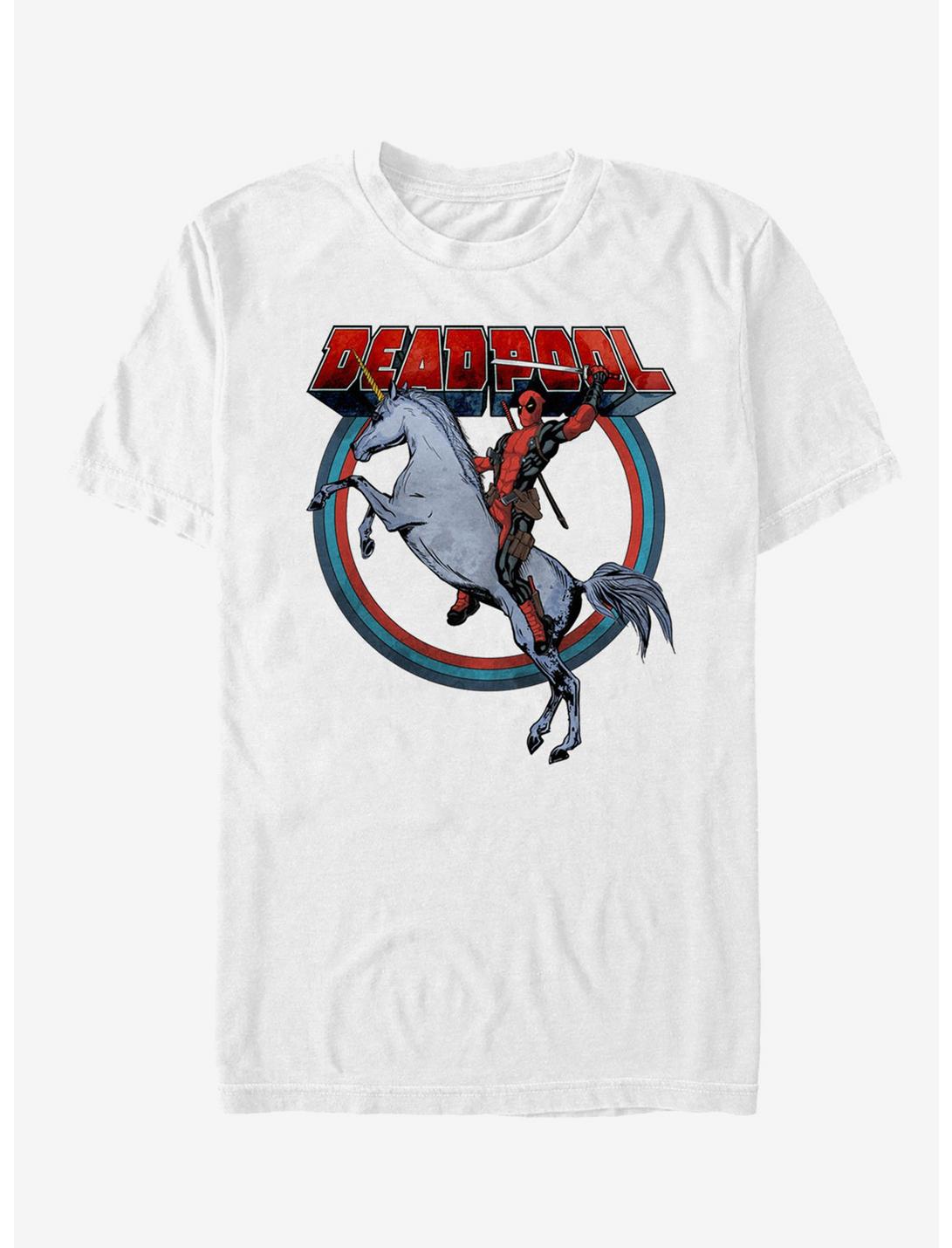 Marvel Deadpool On Unicorn T-Shirt, WHITE, hi-res