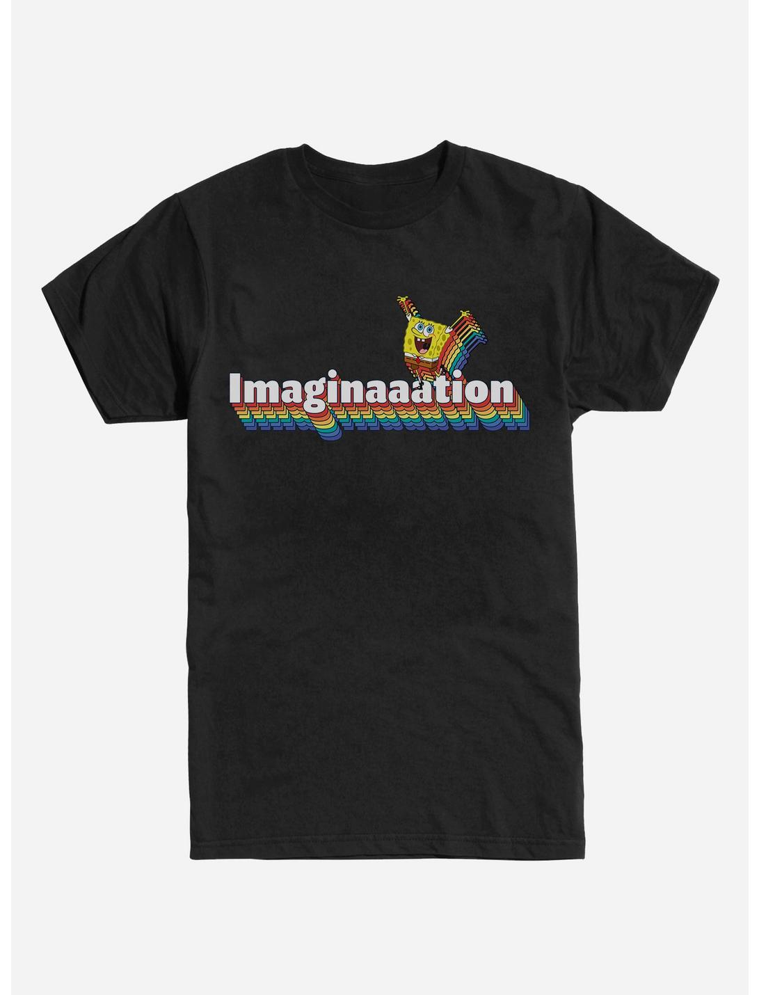 Spongebob Squarepants Imagination Rainbow T-Shirt, BLACK, hi-res