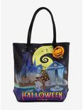 Loungefly The Nightmare Before Christmas Halloween Town & Christmas Town Double-Sided Tote Bag, , hi-res