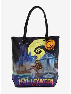 Loungefly The Nightmare Before Christmas Halloween Town & Christmas Town Double-Sided Tote Bag, , hi-res