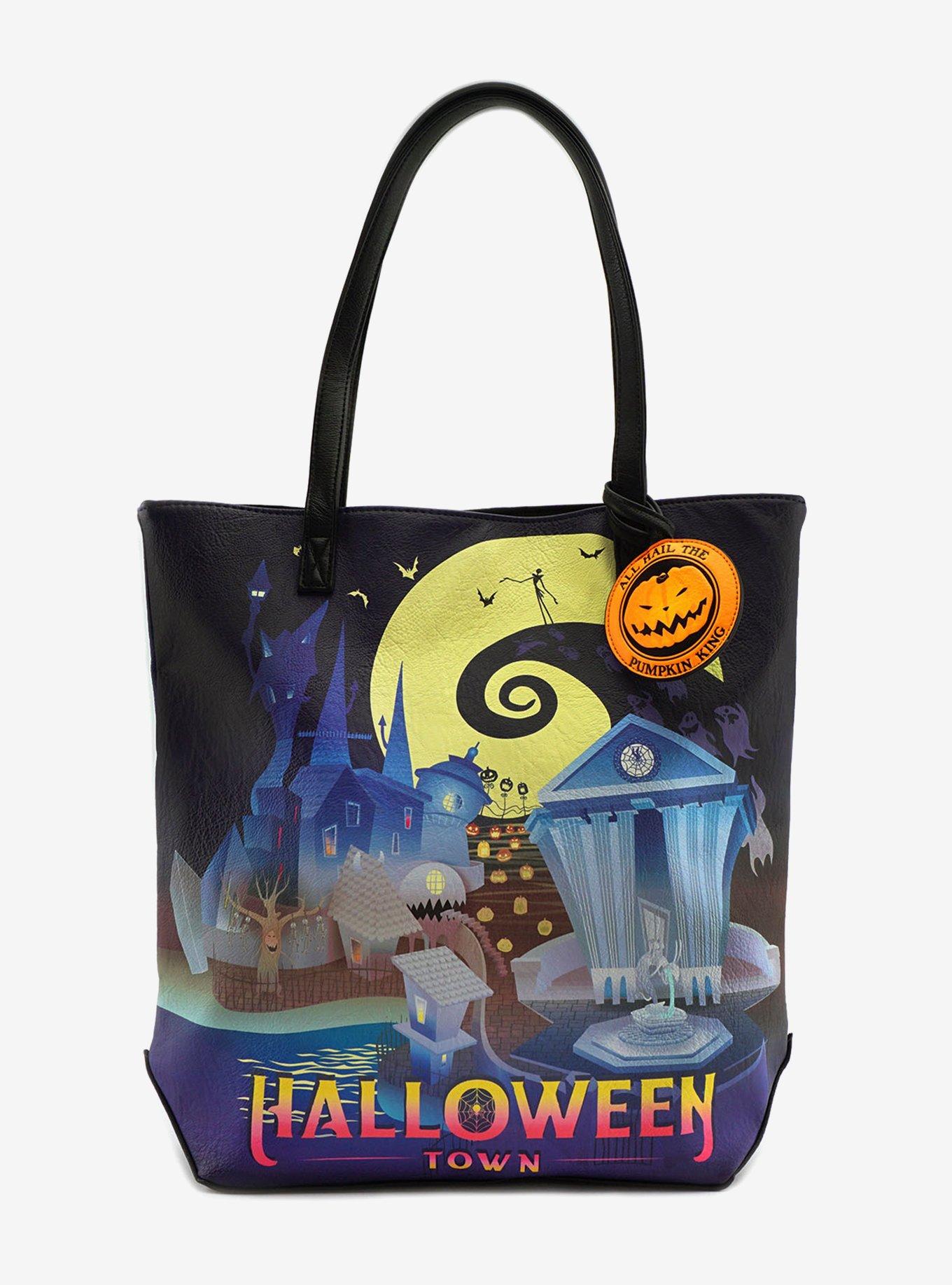 Loungefly The Nightmare Before Christmas Halloween Town & Christmas Town Double-Sided Tote Bag, , hi-res