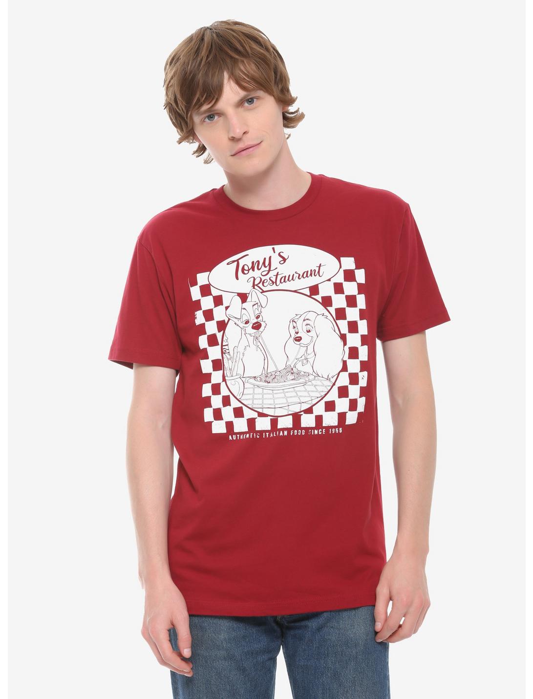 Disney Lady and the Tramp Tony's Restaurant T-Shirt, RED, hi-res