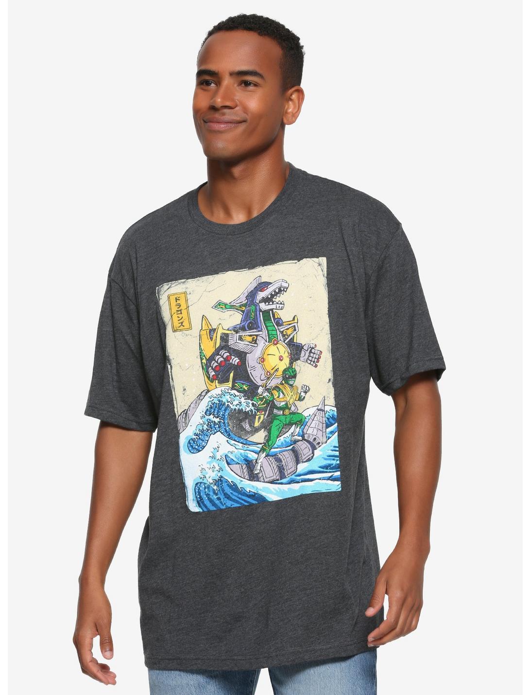 Power Rangers Dragonzord Scroll T-Shirt - BoxLunch Exclusive, BLACK, hi-res