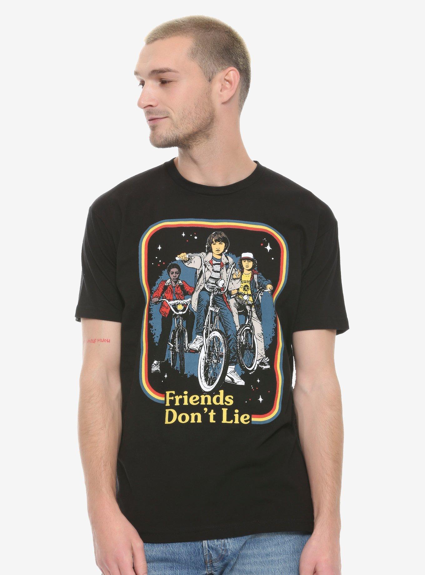 Stranger Things Friends Don't Lie T-Shirt, BLACK, hi-res