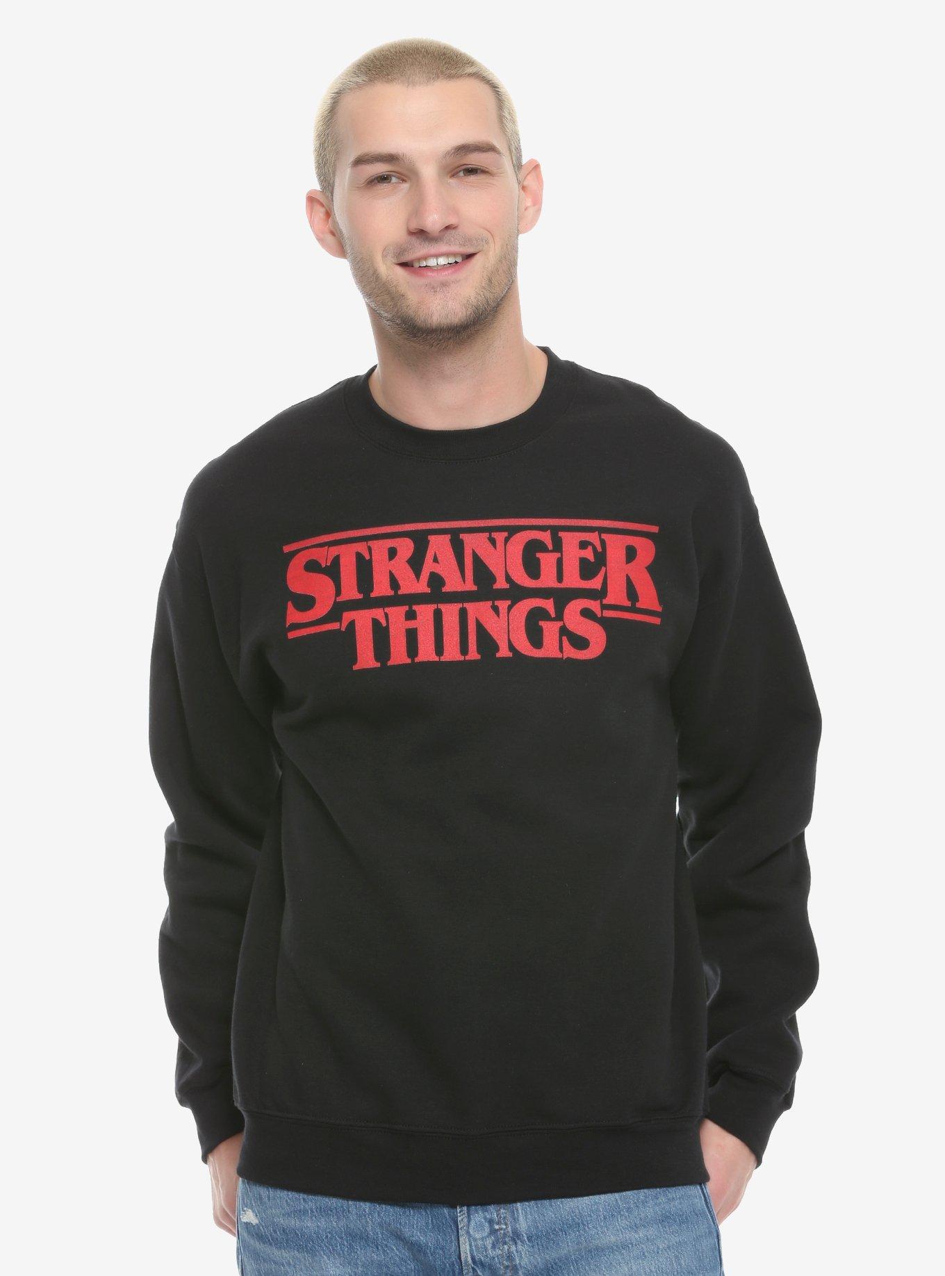 Stranger Things Logo Crewneck, BLACK, hi-res