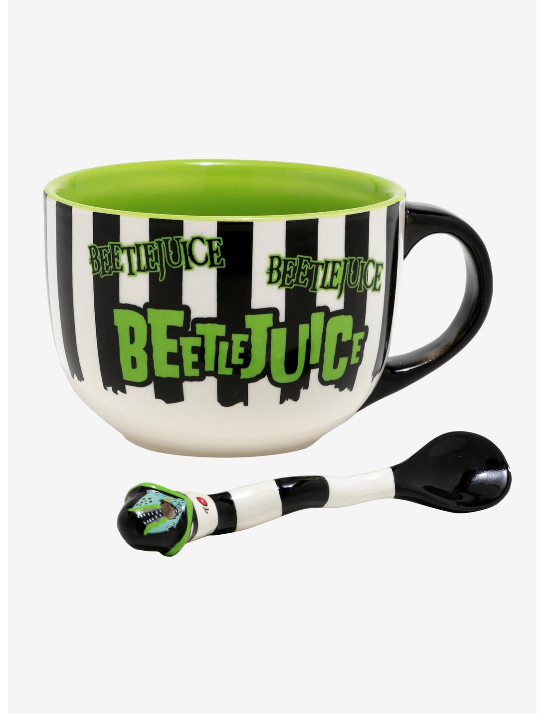 Beetlejuice Black & White Striped Soup Mug & Spoon, , hi-res