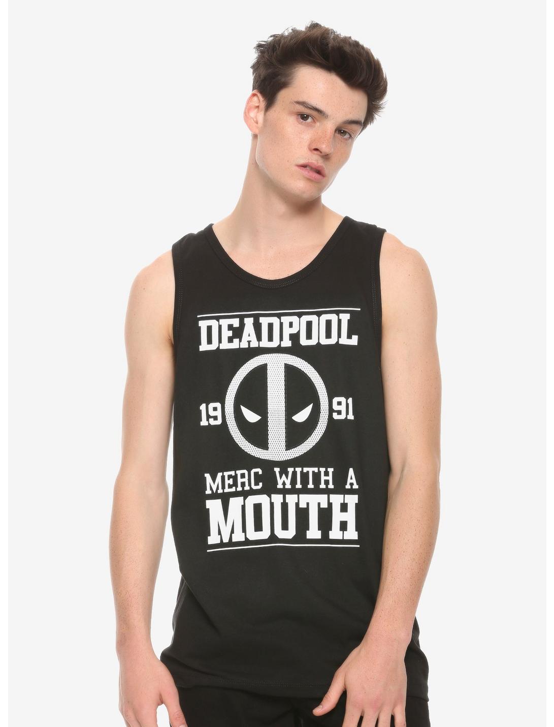 Marvel Deadpool Merc With A Mouth Tank Top, WHITE, hi-res