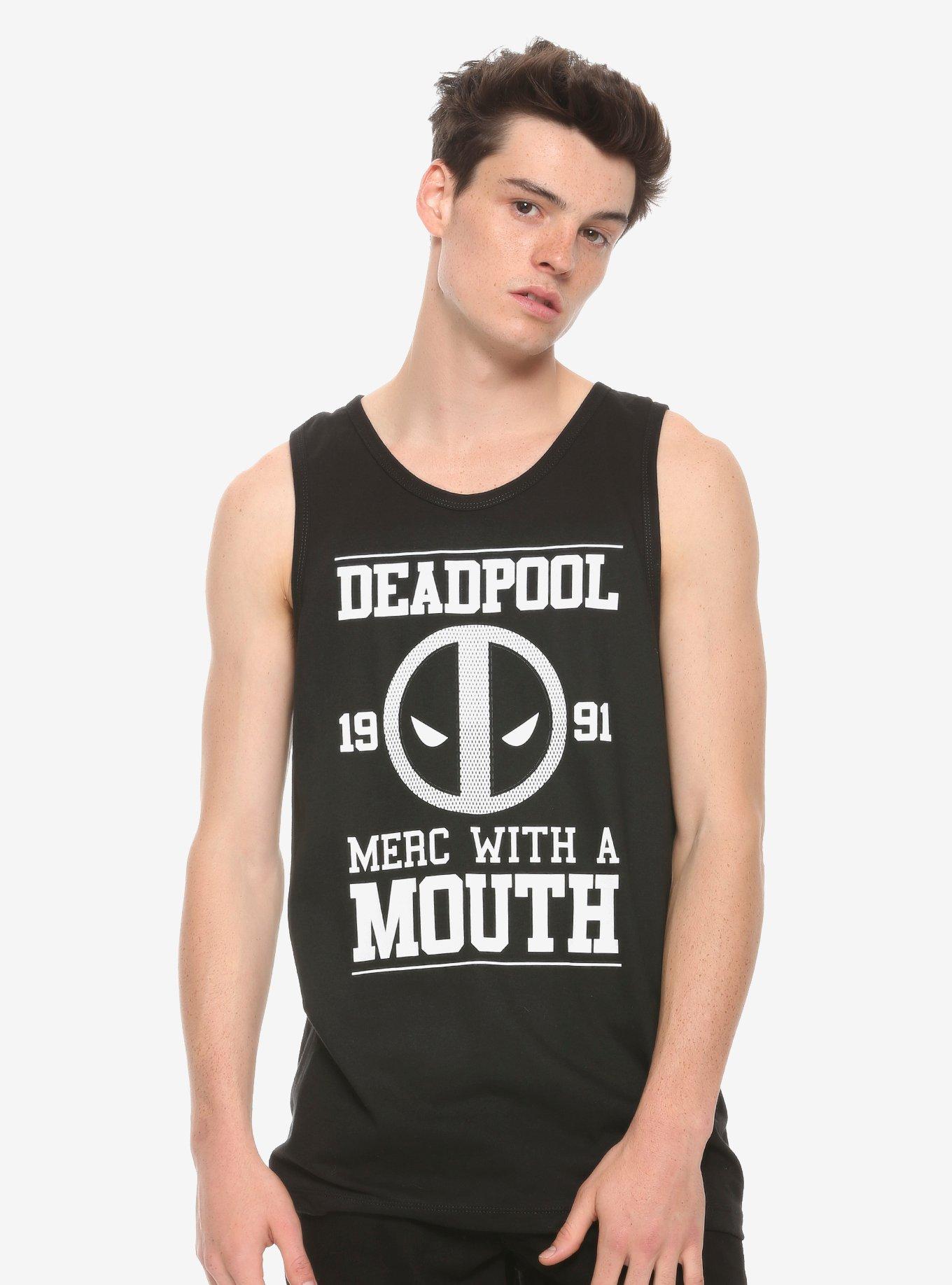 Marvel Deadpool Merc With A Mouth Tank Top, WHITE, hi-res
