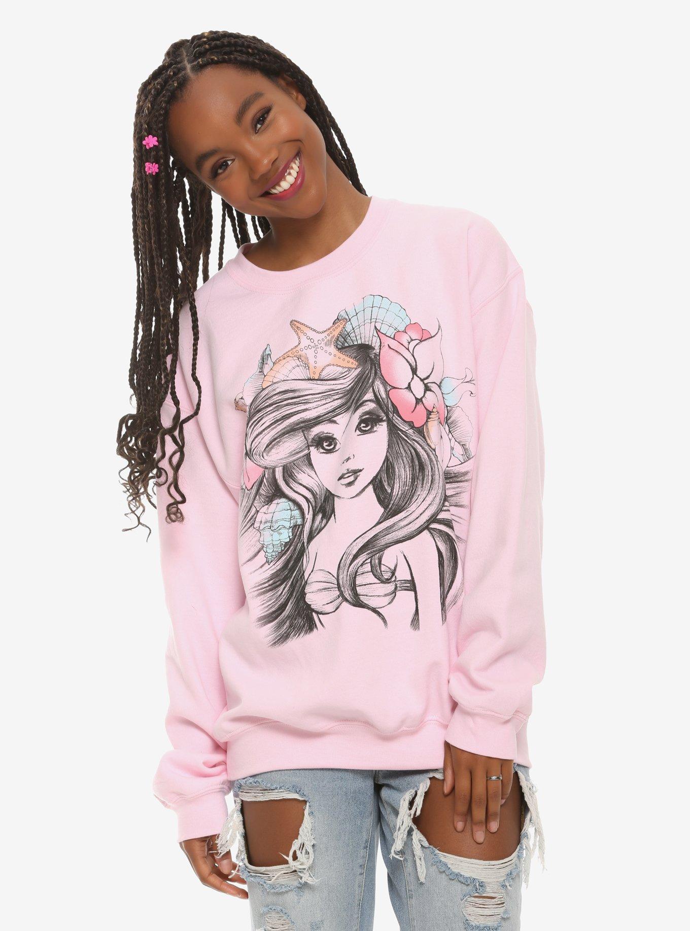 Disney The Little Mermaid Ariel Sketch Girls Sweatshirt, MULTI, hi-res