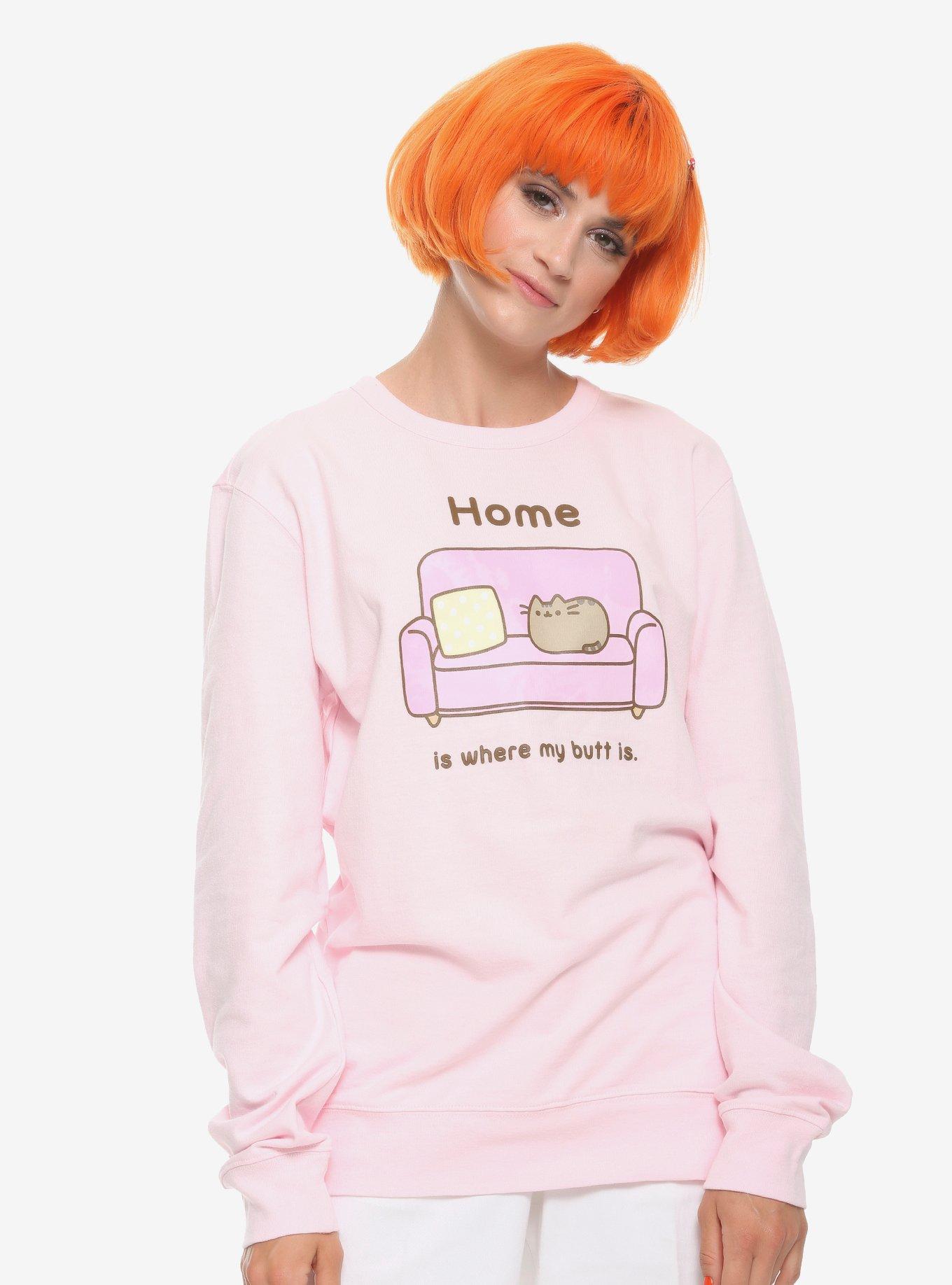 Pusheen Home Is Where My Butt Is Girls Sweatshirt, MULTI, hi-res