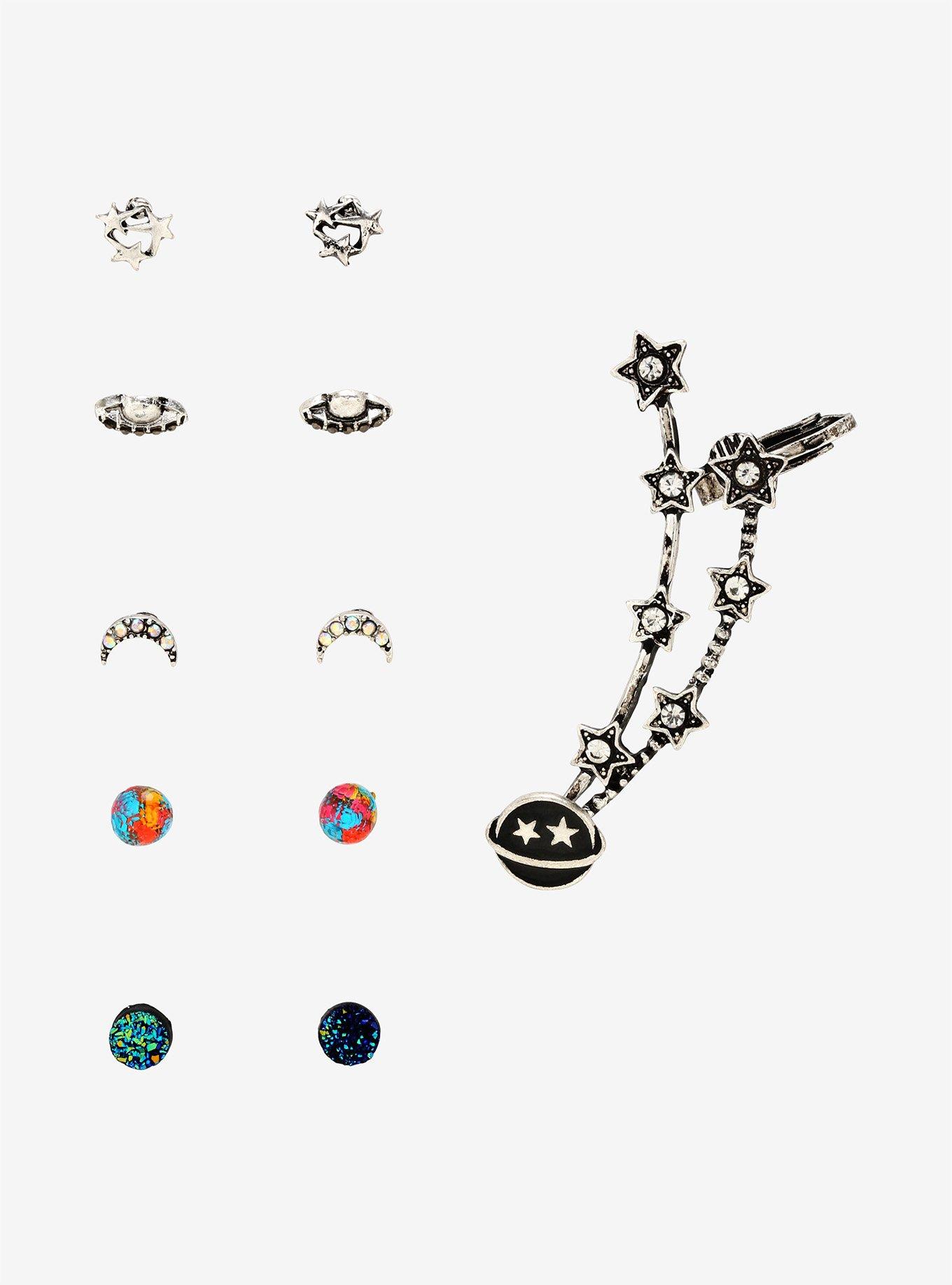 Planets & Moons Stud Cuff Earring Set, , hi-res