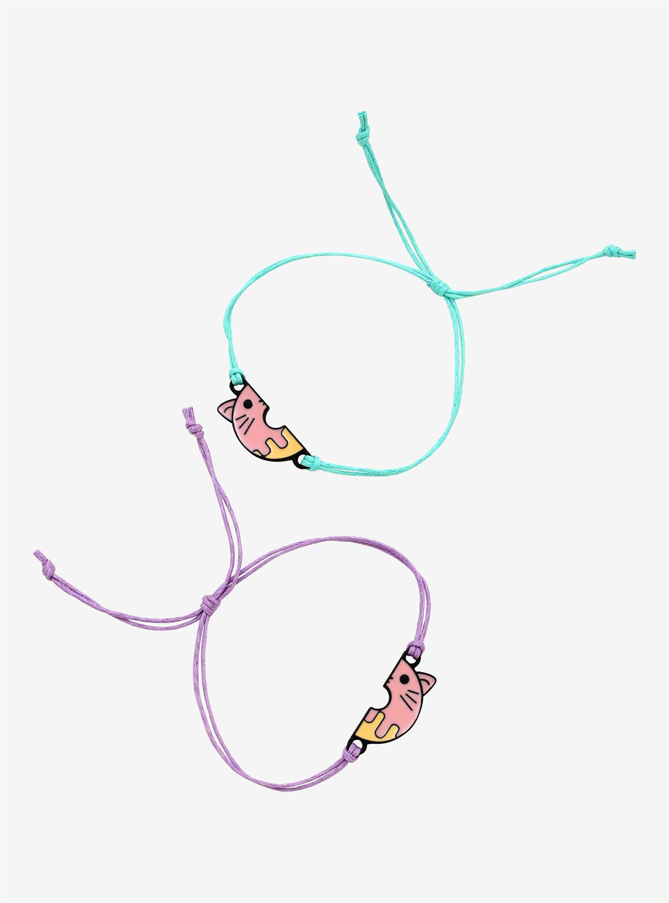 Cat Donut Best Friends Cord Bracelet Set, , hi-res