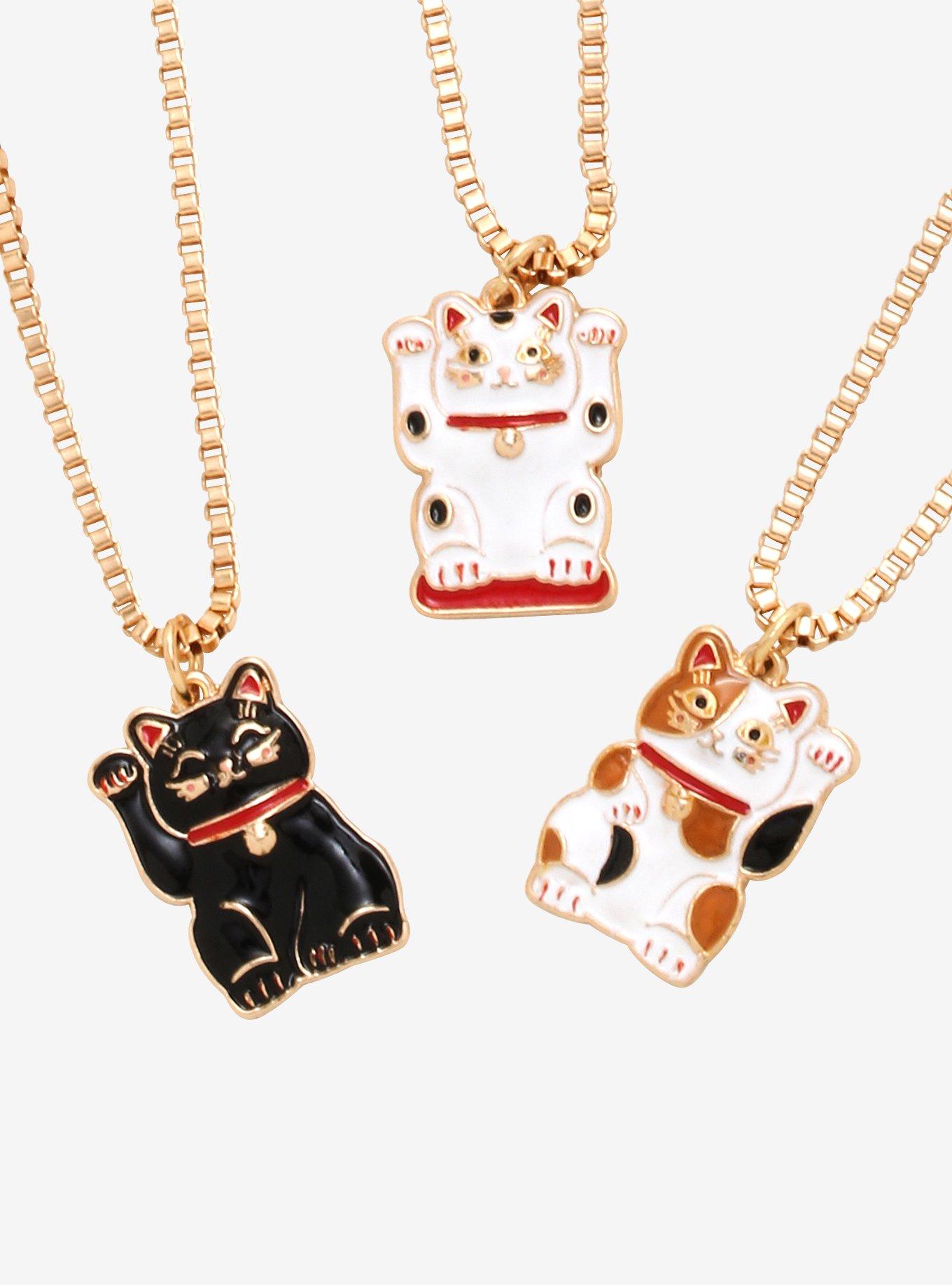 Lucky Cat Sharing Necklace Set, , hi-res