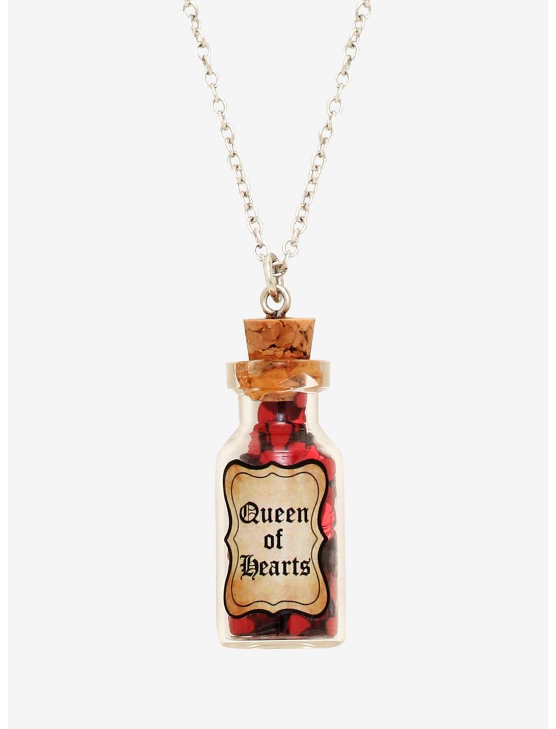Disney Alice In Wonderland Queen Of Hearts Bottle Necklace, , hi-res