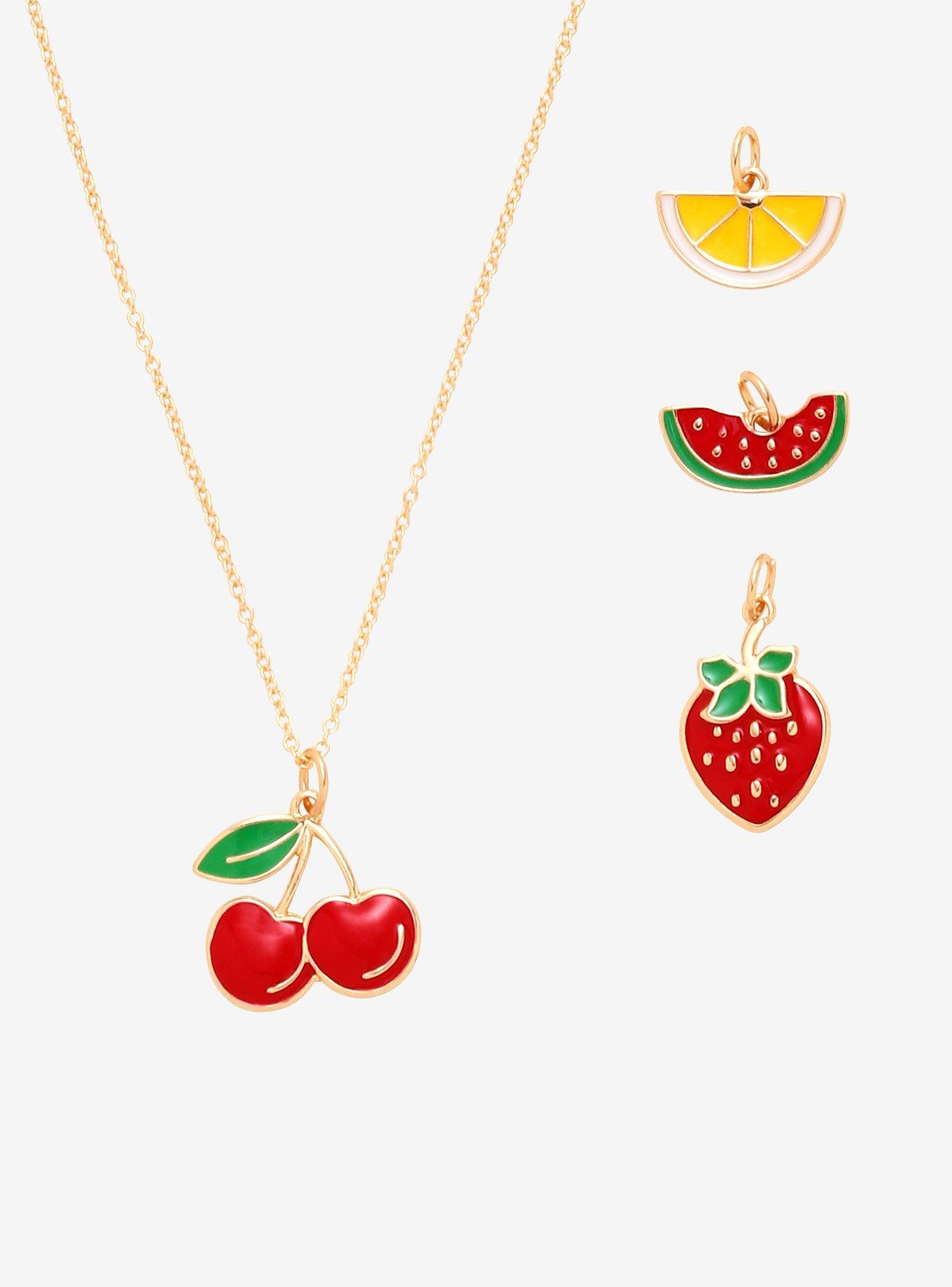 Fruit Charm Necklace Set, , hi-res