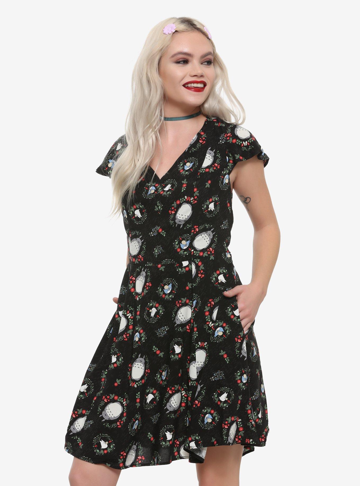 Her Universe Studio Ghibli My Neighbor Totoro Floral Flutter Dress, MULTI, hi-res
