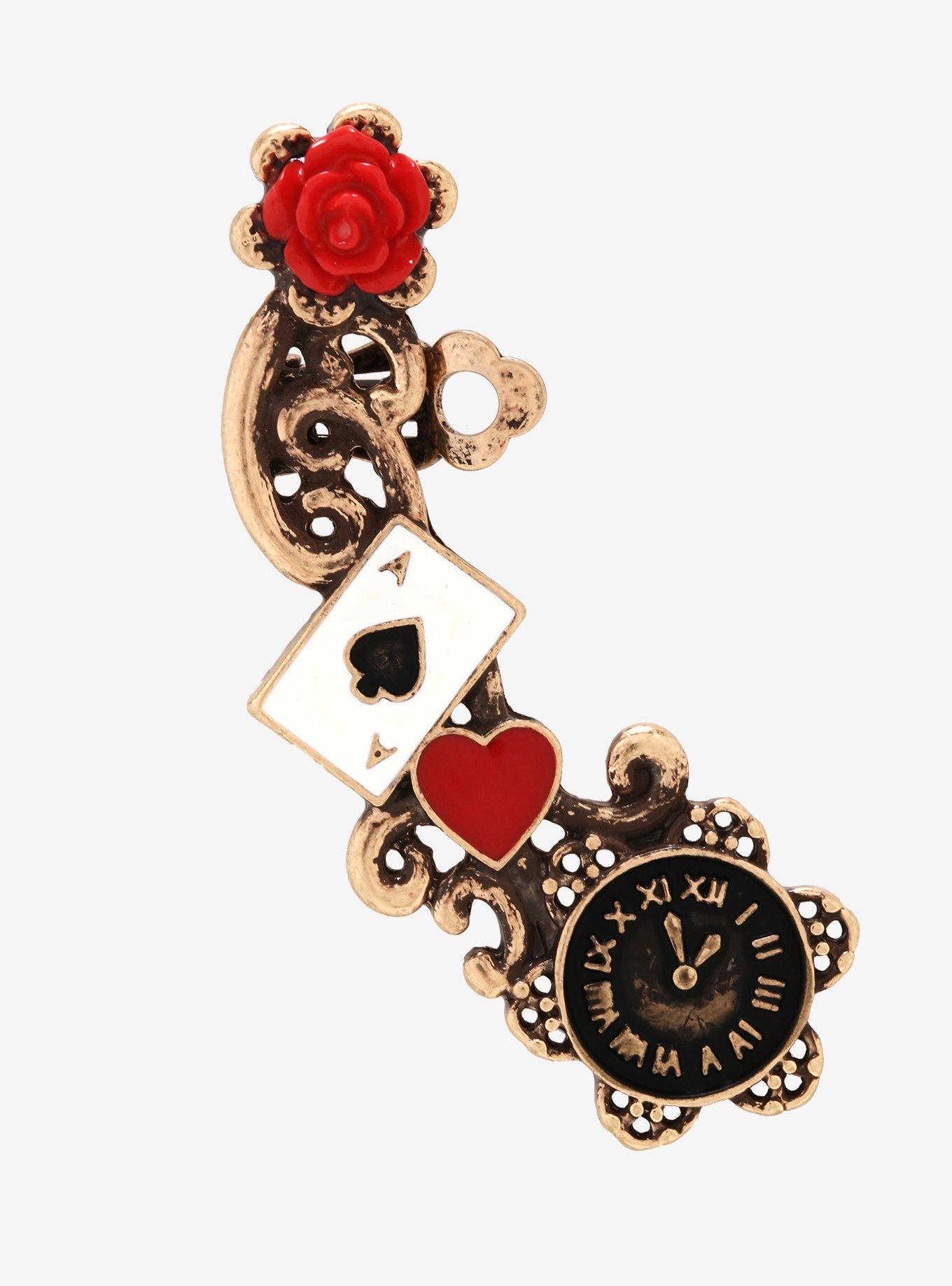 Alice In Wonderland Symbols Right Ear Cuff, , hi-res