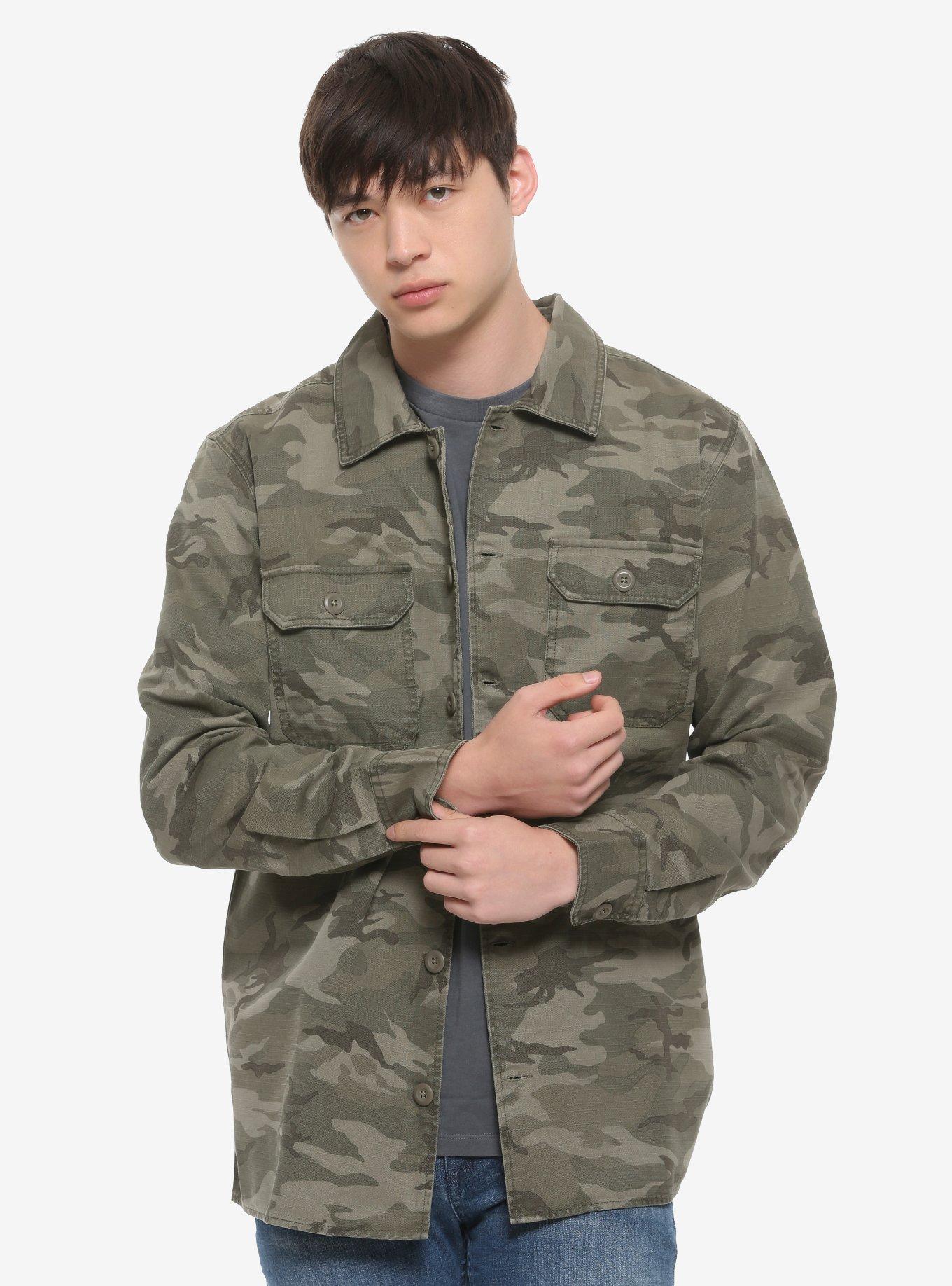 Camo Woven Button-Up, CAMO, hi-res
