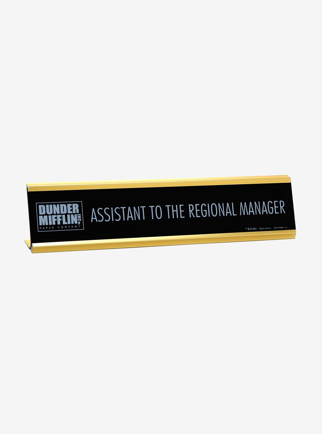 The Office Dunder Mifflin Assistant to the Regional Manager Desk Sign - BoxLunch Exclusive, , hi-res