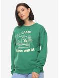 Stranger Things Camp Know Where Crewneck Sweatshirt - BoxLunch Exclusive, GREEN, hi-res